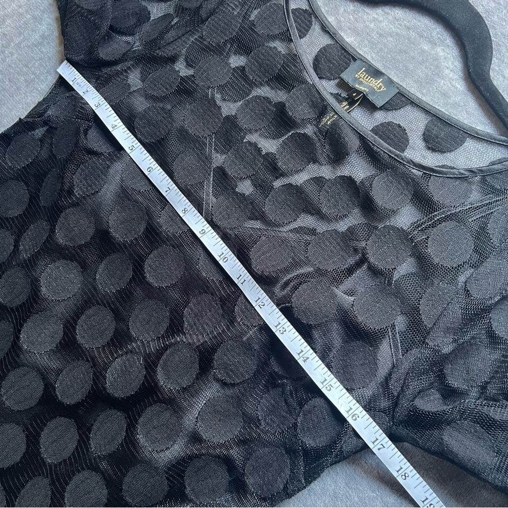 Laundry by Shelli Segal Black Mini Dress Sz 4 Satin Slip Dress Mesh Overlay Chic - Picture 5 of 12